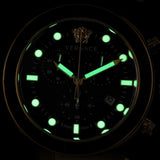 Versace Greca Dome Chronograph Black Dial Gold Steel Strap Watch for Men - VE6K00523