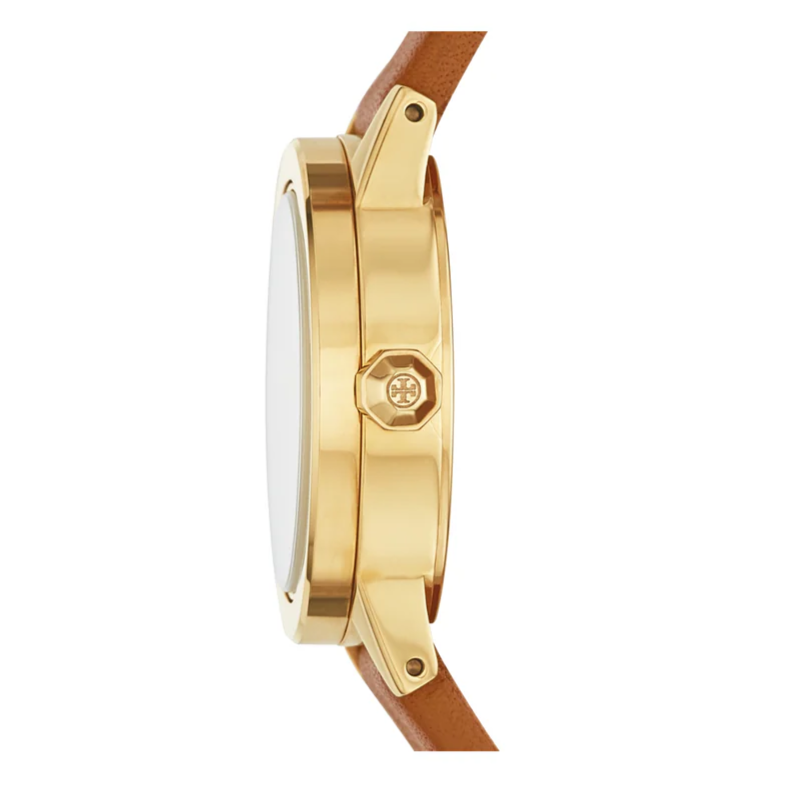 Tory Burch Collins Quartz White Dial Brown Leather Strap Watch for Women - TBW1304