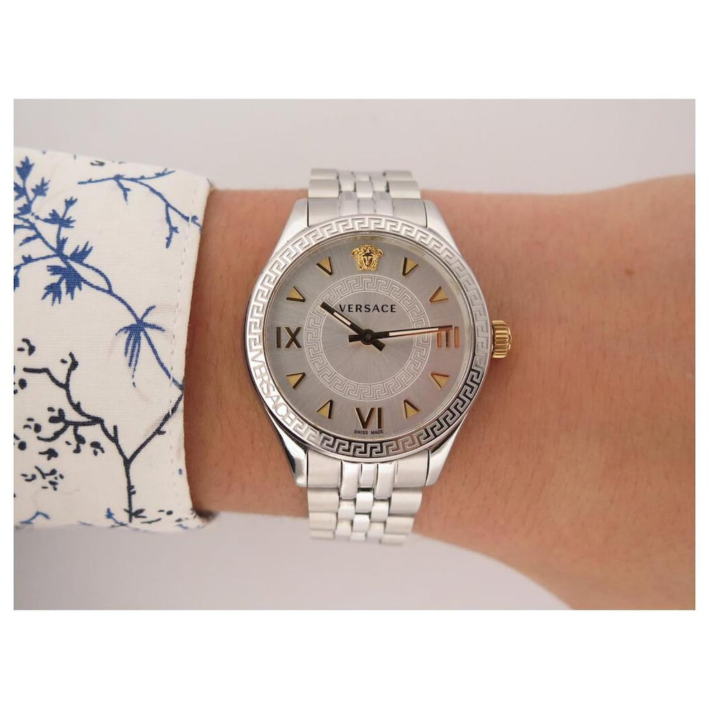 Versace Hellenyium Quartz Silver Dial Silver Steel Strap Watch for Women - VE2S00322