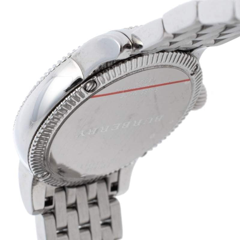 Burberry Utilitarian White Dial Silver Steel Strap Watch for Women - BU7856