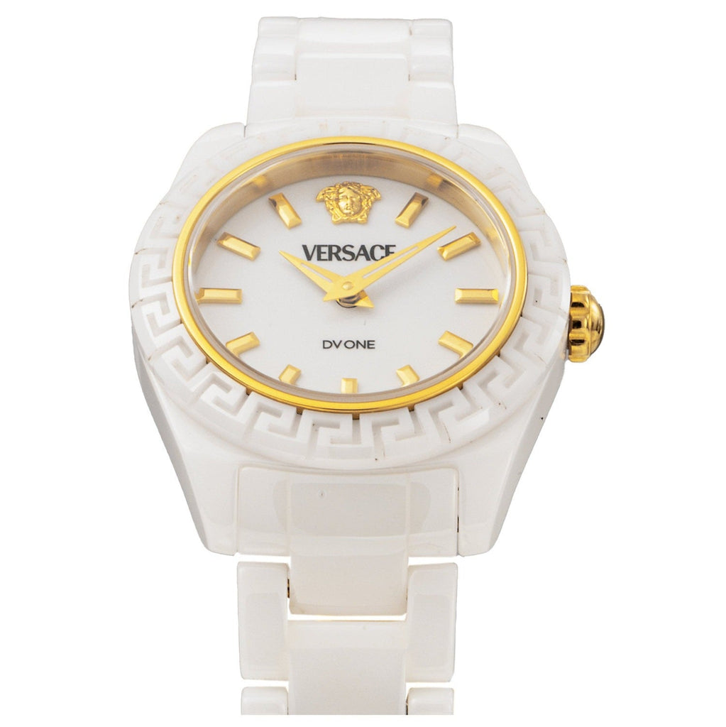 Versace DV One Mini White Dial White Ceramic Dial Watch for Women - VE9F00224