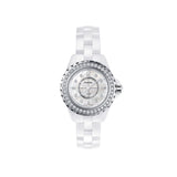 Chanel J12 Quartz Diamonds White Dial White Steel Strap Watch for Women - J12 H6418