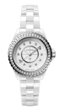 Chanel J12 Quartz Diamonds White Dial White Steel Strap Watch for Women - J12 H6418