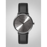 Hugo Boss Modern Grey Dial Black Leather Strap Watch for Men - 1513540