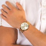 Tommy Hilfiger Daniel White Dial Gold Steel Strap Watch for Men - 1710415