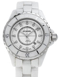 Chanel J12 Diamonds Ceramic White Dial White Steel Strap Watch for Women - J12 H1628