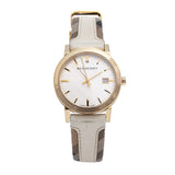 Burberry The City White Dial White Leather Strap Watch for Women - BU9015