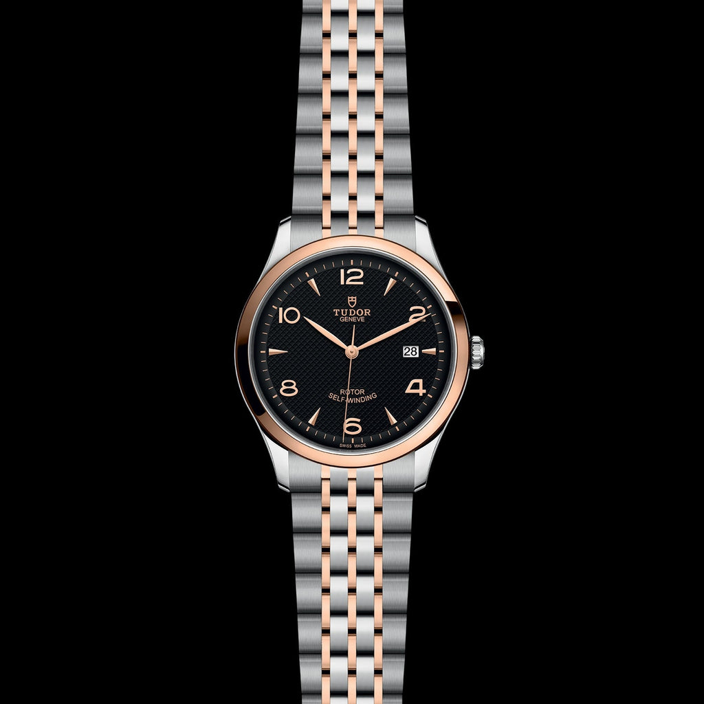 Tudor 1926 Automatic Black Dial Two Tone Steel Strap Watch for Men - M91651-0003