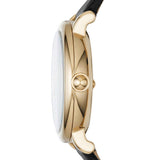 Marc Jacobs Roxy White Dial Black Leather Strap Watch for Women - MJ1537