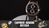 Emporio Armani Claudio Chronograph Blue Dial Brown Leather Strap Watch For Men - AR11554
