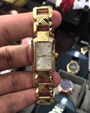 Burberry Heritage Silver Dial Brown Leather Strap Watch for Women - BU4213