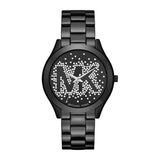 Michael Kors Slim Runway Black Dial Black Steel Strap Watch for Women - MK3589