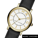 Marc Jacobs Roxy White Dial Black Leather Strap Watch for Women - MJ1537