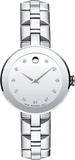 Movado Sapphire Diamonds Silver Dial Silver Steel Strap Watch For Women - 606814