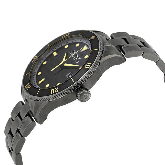 Movado Heritage Calendoplan Black Dial Silver Steel Strap Watch For Men - 3650095