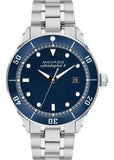 Movado Heritage Calendoplan Blue Dial Silver Steel Strap Watch For Men - 3650094