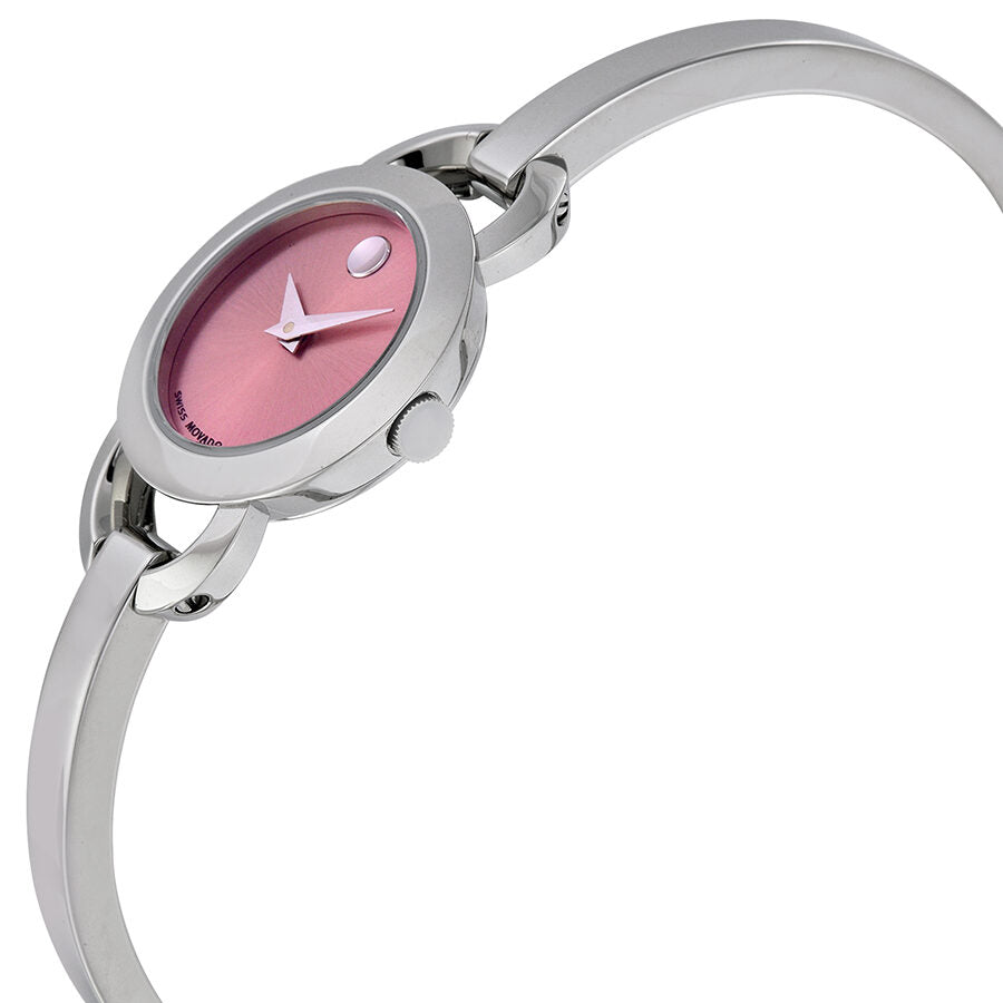 Movado Rondiro 22mm Pink Dial Stainless Steel Watch For Women - 0606797