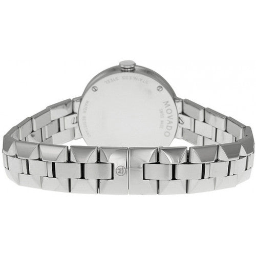 Movado Sapphire Diamonds Silver Dial Silver Steel Strap Watch For Women - 606814