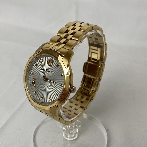 Versace Audrey Quartz Grey Dial Gold Steel Strap Watch for Women - VELR00719