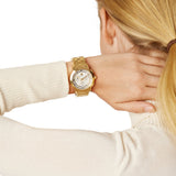 Tory Burch Classic Chronograph White Dial Gold Steel Strap Watch for Women - TBW1032