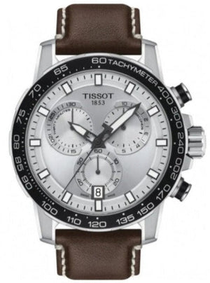 Tissot Supersport Chrono Silver Dial Brown Leather Strap Watch for Men - T125.617.16.031.00