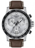 Tissot Supersport Chrono Silver Dial Brown Leather Strap Watch for Men - T125.617.16.031.00