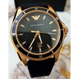 Emporio Armani Sport Quartz Black Dial Black Rubber Strap Watch For Men - AR11101
