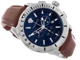 Versace Casual Chronograph Blue Dial Brown Leather Strap Watch for Men - VERG002-18