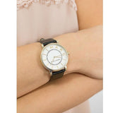 Marc Jacobs Roxy White Dial Black Leather Strap Watch for Women - MJ1532