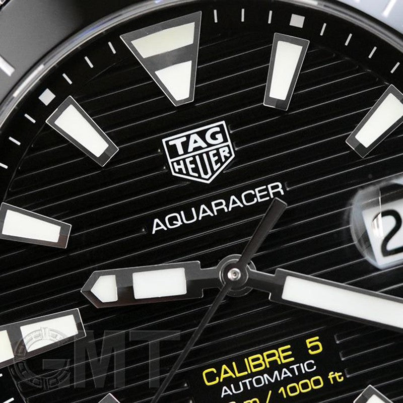 Tag Heuer Aquaracer Calibre 5 Automatic Black Dial Black Rubber Strap Watch for Men - WAY201A.FT6142