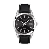 Tissot Gentleman Powermatic 80 Silicium Black Dial Black Leather Strap Watch For Men - T127.407.16.051.00
