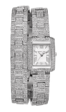 Michael Kors Emery Pave Double Wrap Crystals White Dial Silver Steel Strap Watch for Women - MK4836
