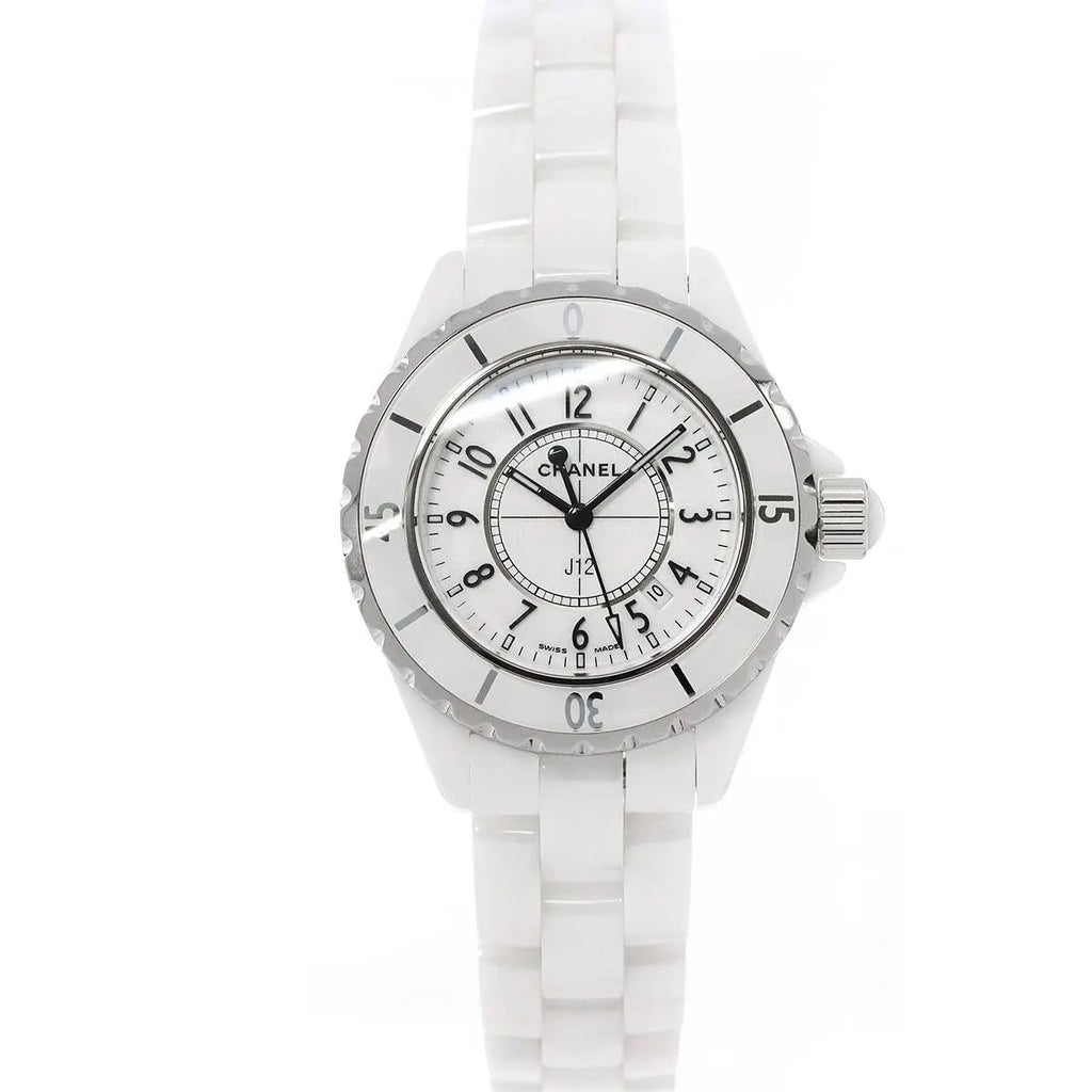 Chanel J12 Ceramic White Dial White Steel Strap Watch for Women - J12 H0968