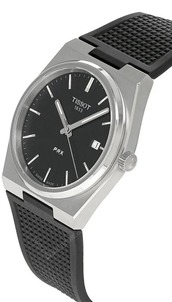 Tissot PRX Black Dial Black Rubber Strap Watch For Men - T137.410.17.051.00