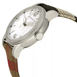 Burberry Utilitarian White Dial Multicolor Leather Strap Watch for Women - BU7824