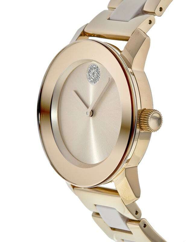 Movado Bold Rose Gold Dial Two Tone Steel Strap Watch for Women - 3600639