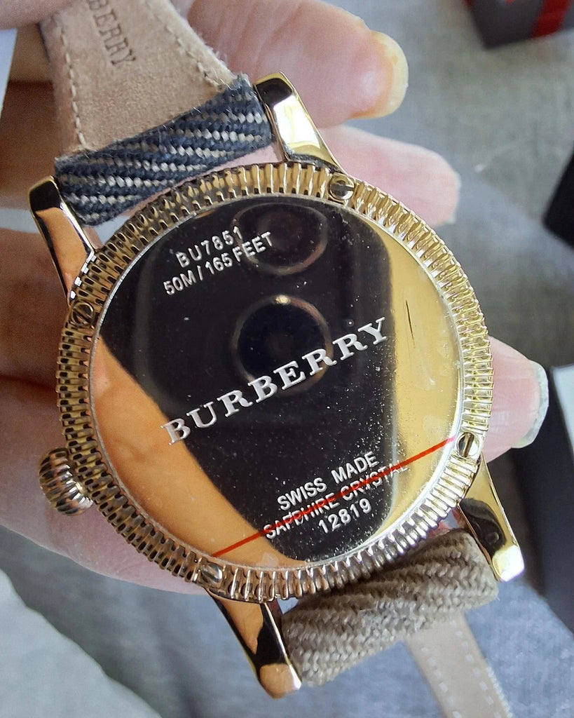 Burberry Utilitarian White Dial Multicolor Leather Strap Watch for Women - BU7851