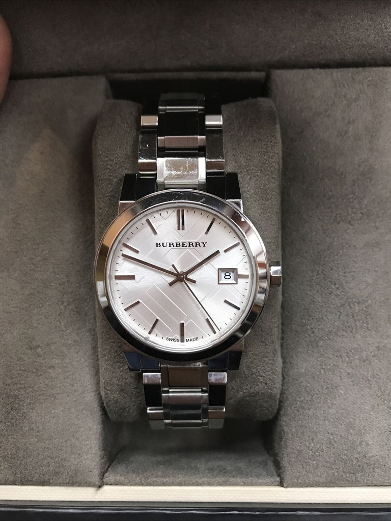 Burberry The City White Dial Silver Steel Strap Watch for Women - BU9100