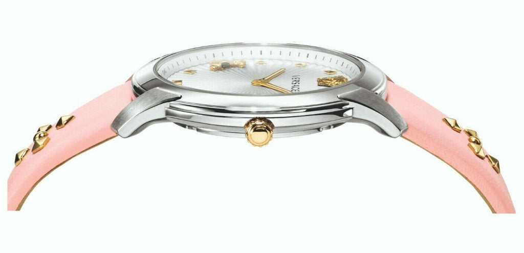 Versace Audrey Quartz White Dial Pink Leather Strap Watch for Women - VELR00119