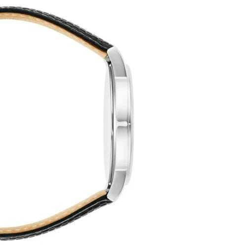 Movado Museum Blue Dial Black Leather Strap Watch For  Men - 2100009