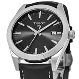 Tissot Gentleman Black Dial Black Leather Strap Watch For Men - T127.410.16.051.00