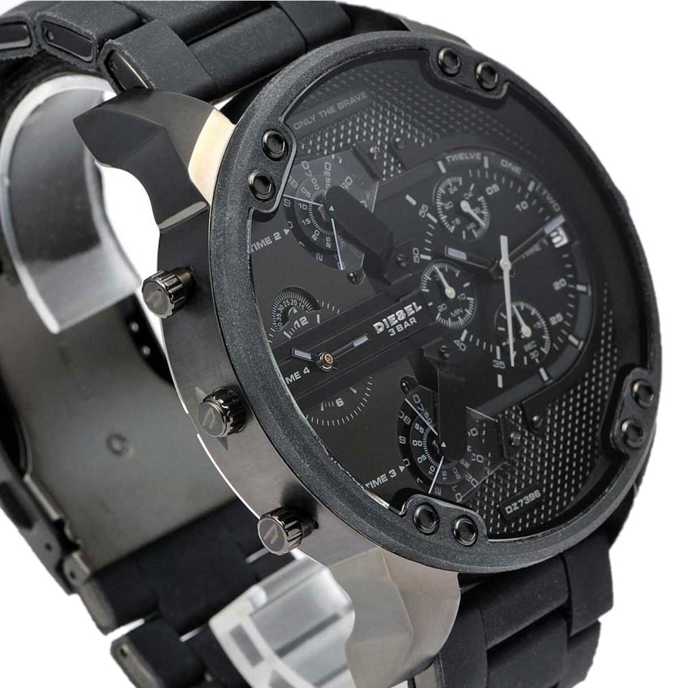 Diesel Mr Daddy 2.0 Chronograph Black Dial Black Steel Strap Watch For Men - DZ7396