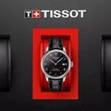 Tissot Le Locle Powermatic 80 Black Dial Black Leather Strap Watch For Men - T006.407.16.053.00