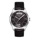 Tissot T One Automatic Black Dial Black Leather Strap Watch For Men - T038.430.16.057.00
