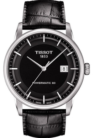 Tissot T Classic Luxury Black Dial Black Leather Strap Watch For Men - T086.407.16.051.00
