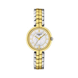 Tissot Flamingo Mother of Pearl White Dial Two Tone Steel Strap Watch For Women - T094.210.22.111.01