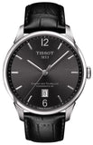 Tissot Chemin Des Tourelles Powermatic 80 Black Dial Black Leather Strap Watch For Men - T099.407.16.447.00