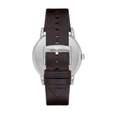 Emporio Armani Luigi Quartz Gray Dial Brown Leather Strap Watch For Men - AR1996