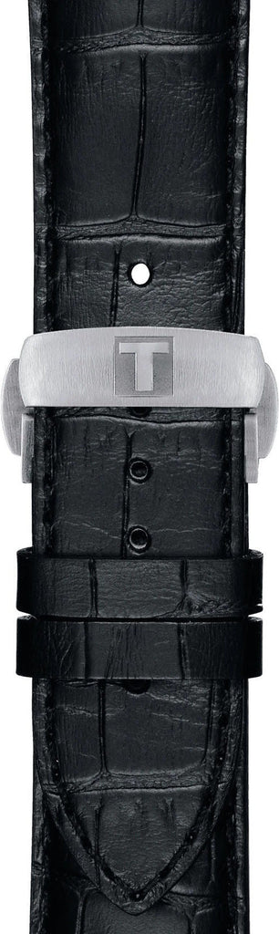 Tissot Luxury Powermatic 80 Black Dial Black Leather Strap Watch For Men - T086.407.16.057.00