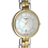 Tissot Flamingo Mother of Pearl White Dial Two Tone Steel Strap Watch For Women - T094.210.22.111.01